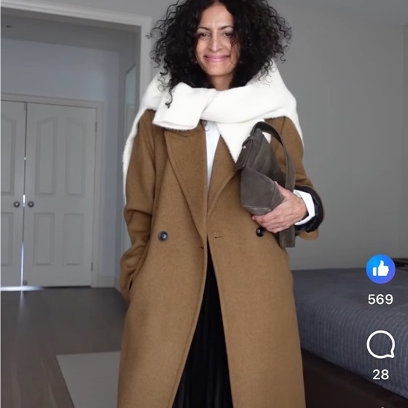 Mango NWOT Double-breasted wool coat in Ochre - Picture 16 of 16